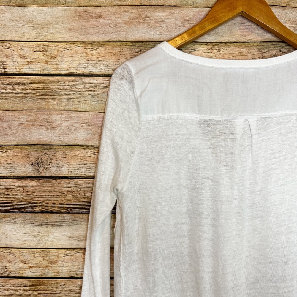 Sundance Linen Coastland Semi Sheer Button Down Pocket Top Size Small - Picture 6 of 8